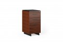 Sequel 20 6114 3 Drawer File Cabinet Chocolate Stained Walnut w/ Black Steel Finish