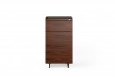 Sequel 20 6114 3 Drawer File Cabinet Chocolate Stained Walnut w/ Black Steel Finish