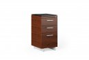 Sequel 20 6114 3 Drawer File Cabinet Chocolate Stained Walnut w/ Satin Nickel Finish