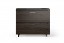 Sequel 20 6116 Lateral File Cabinet Charcoal Stained Ash w/ Black Steel Finish