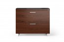 Sequel 20 6116 Lateral File Cabinet Chocolate Stained Walnut w/ Satin Nickel Finish