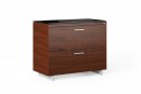 Sequel 20 6116 Lateral File Cabinet Chocolate Stained Walnut w/ Satin Nickel Finish