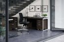 Sequel 20 6117 Multifunction Cabinet Charcoal Stained Ash w/ Black Steel Finish