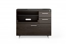 Sequel 20 6117 Multifunction Cabinet Charcoal Stained Ash w/ Satin Nickel Finish