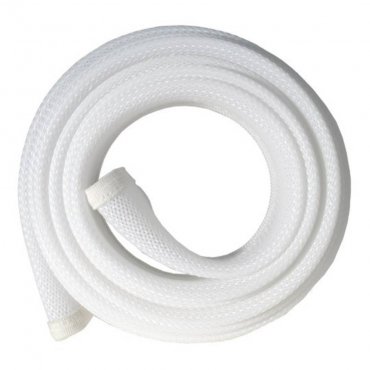 Fisual Expandable Zip Up Cable Tidy White 2m