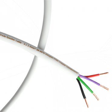 Fisual S-Flex Studio Grade White Bi-Wire Speaker Cable 4 x 2.5mm 100m Reel