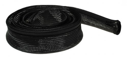 Fisual Expandable Zip Up Cable Tidy Black 2m