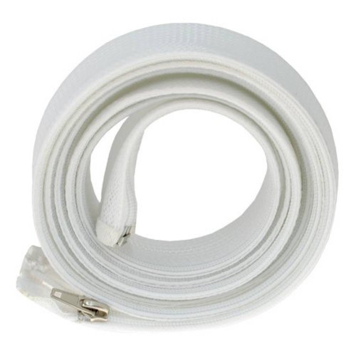 Fisual Expandable Zip Up Cable Tidy White 1m