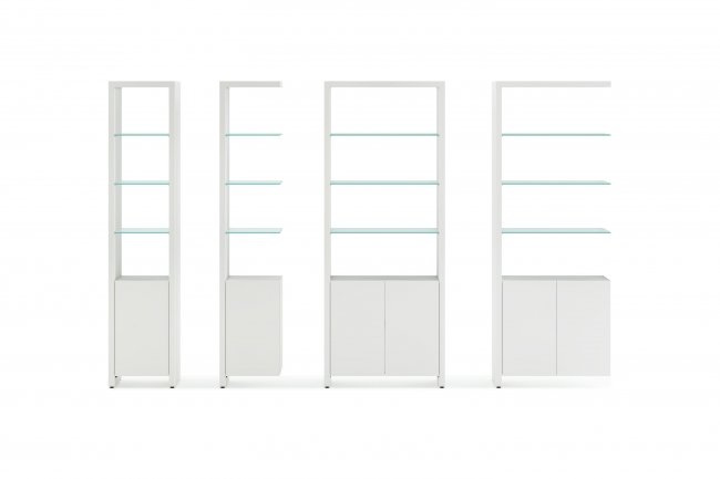 Linea 5802A Satin White Double Width Bookshelf Add On
