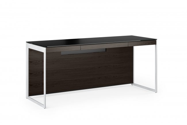 Sequel 20 6101 Desk Charcoal Stained Ash w/ Satin Nickel Legs
