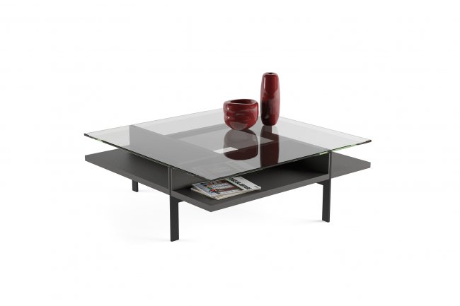Terrace 1150 Square Coffee Table Charcoal Stained Ash